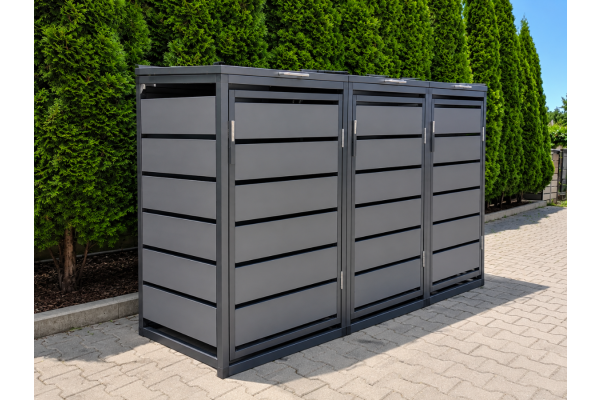 ZABUDOWA ŚMIETNIKOWA 3x120L kolor GRAFIT